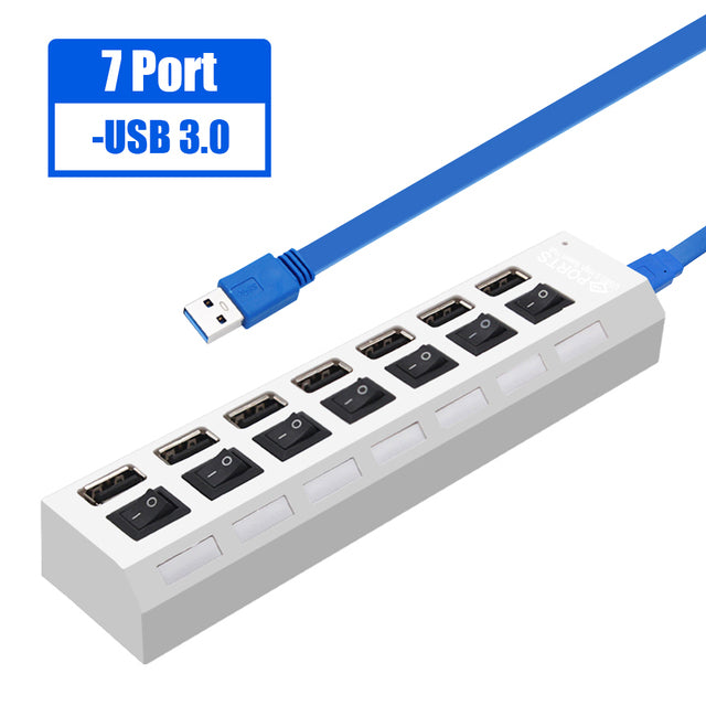 4/7 Ports USB 3.0 Hub For Laptop Adapter USB 2.0 Computer Accessories