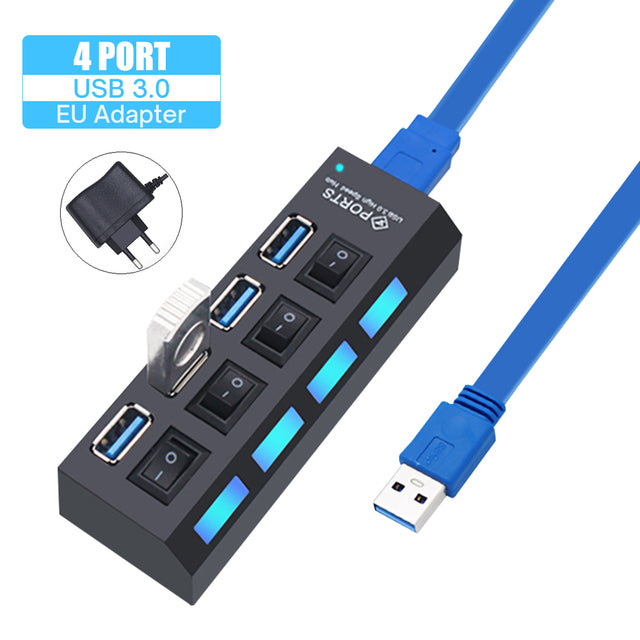 4/7 Ports USB 3.0 Hub For Laptop Adapter USB 2.0 Computer Accessories