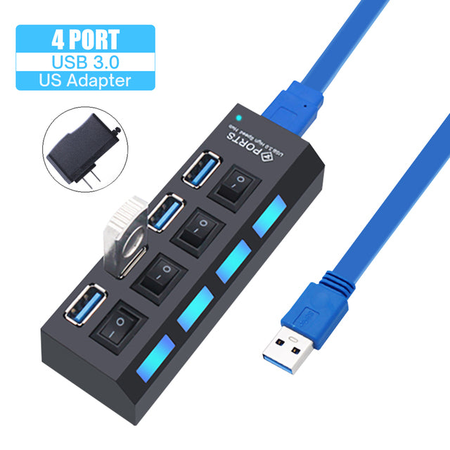 4/7 Ports USB 3.0 Hub For Laptop Adapter USB 2.0 Computer Accessories