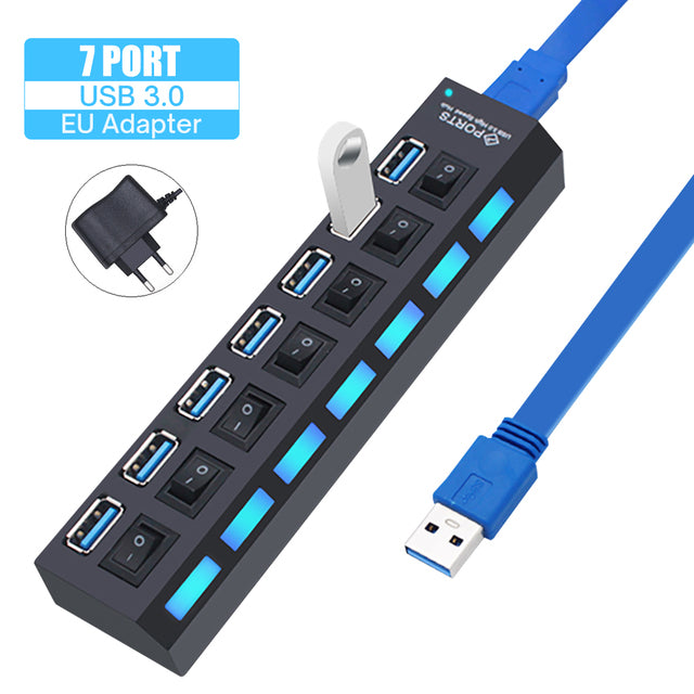 4/7 Ports USB 3.0 Hub For Laptop Adapter USB 2.0 Computer Accessories