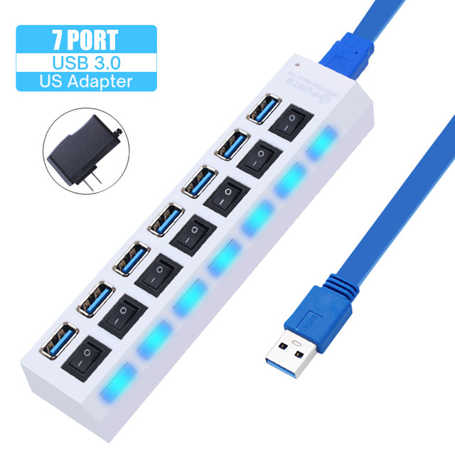 4/7 Ports USB 3.0 Hub For Laptop Adapter USB 2.0 Computer Accessories