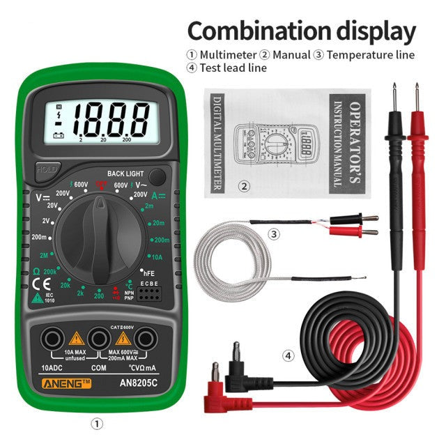 Digital Multimeter AC/DC Ammeter Volt Ohm Tester Meter Multimeter