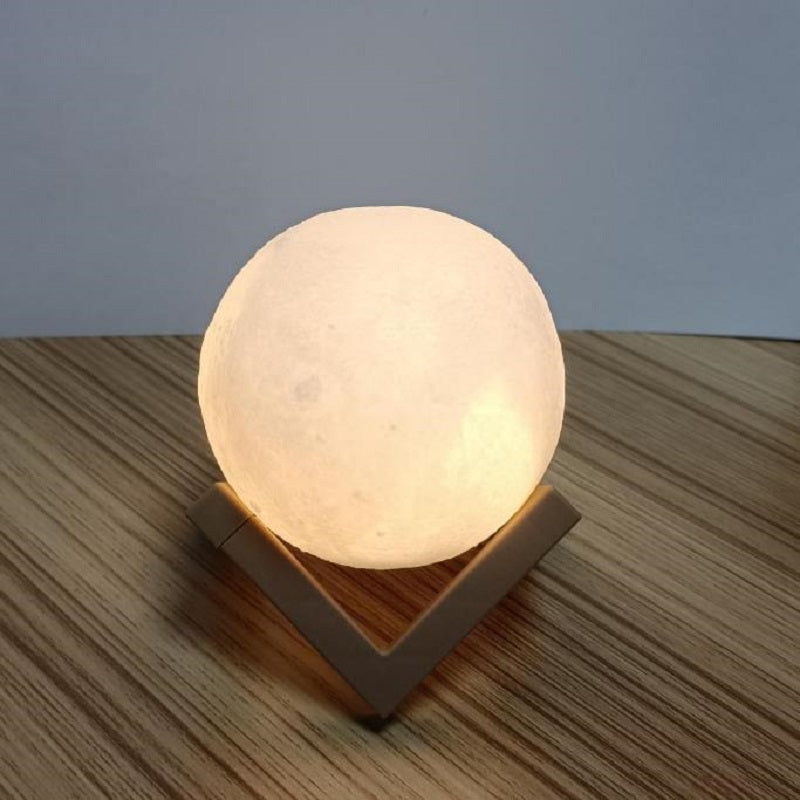 LED Night Light Print Moon Lamp Battery Powered With Stand Starry Lamp