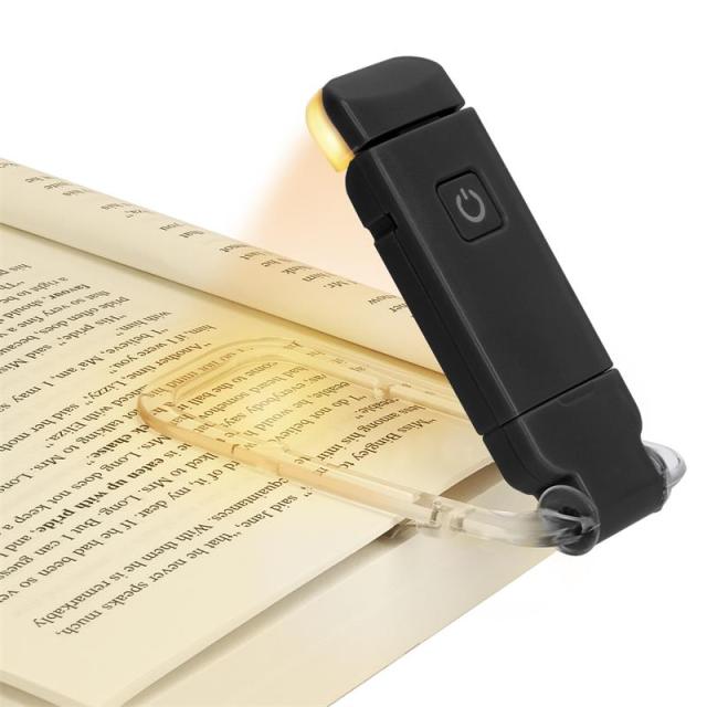 LED USB Rechargeable Book Reading Light Clip Book Light Portable