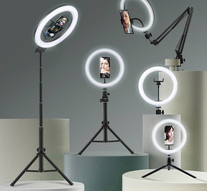 Selfie Ring Light Photography Led Rim Of Lamp With Mobile Holder Support Tripod Stand