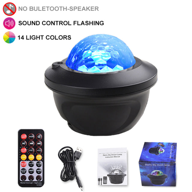 LED Star Galaxy Projector Starry Sky Night Light Built-in Bluetooth-Speaker For Home