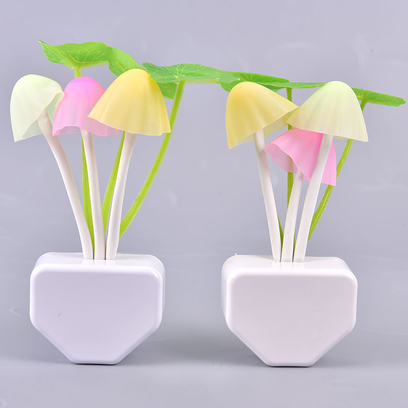 Romantic LED Night Light Mushroom Sensor Plug-in Wall Lamp Home Decor