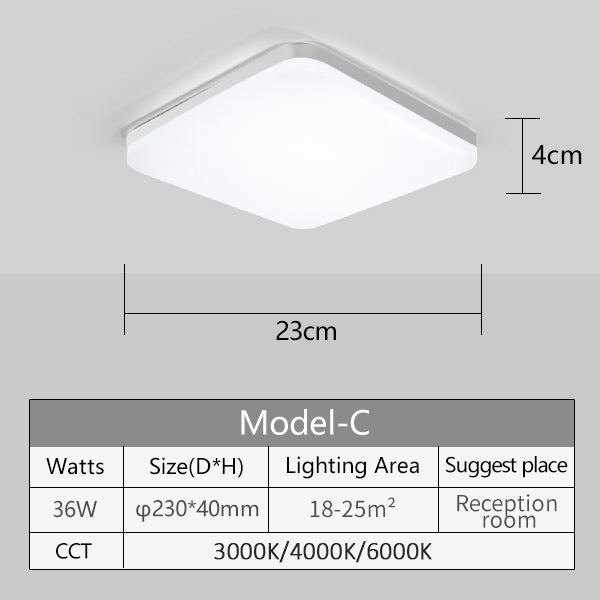 LED Ceiling Light Down Light Surface Mount Panel Lamp For Home Decor Lighting