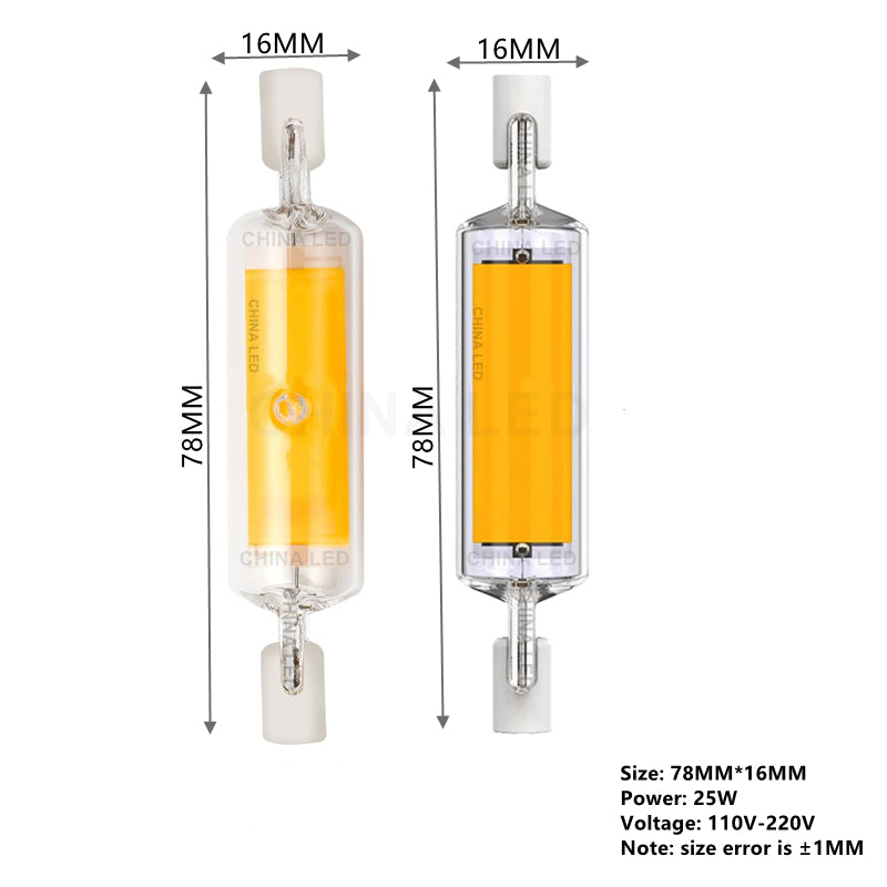 High Power LED Glass Tube COB Light Bulb  Home Replace Halogen Lamp