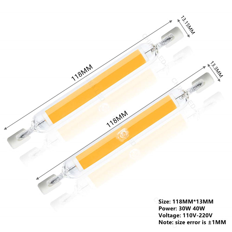 High Power LED Glass Tube COB Light Bulb  Home Replace Halogen Lamp