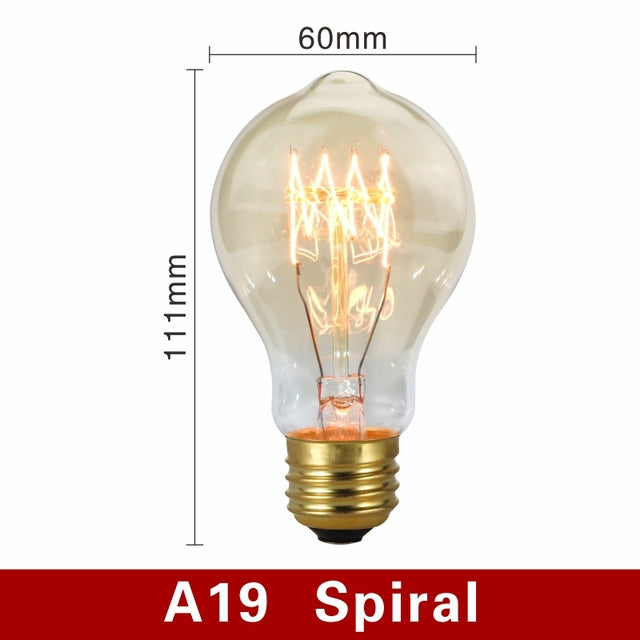 Retro Edison Bulb Light Bulb Filament Vintage Ampoule Incandescent Spiral Lamp