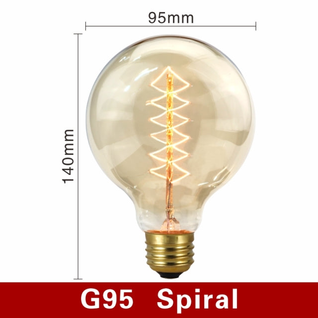 Retro Edison Bulb Light Bulb Filament Vintage Ampoule Incandescent Spiral Lamp