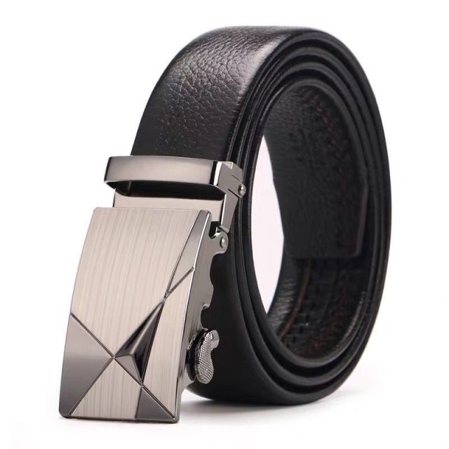 Men Belts Metal Automatic Buckle Leather Belts for Men