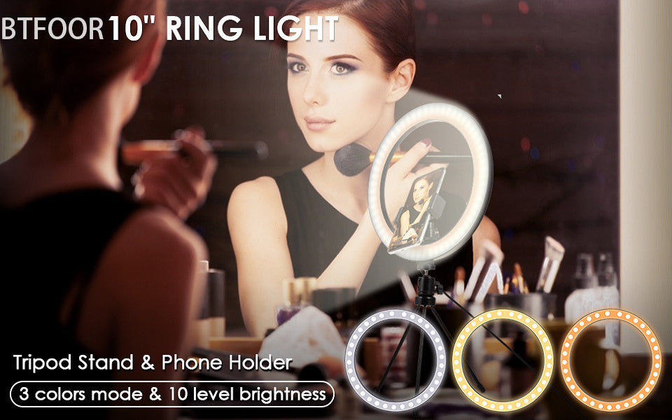 26cm Photo Ringlight Led Selfie Ring Light Phone Remote Control Lamp