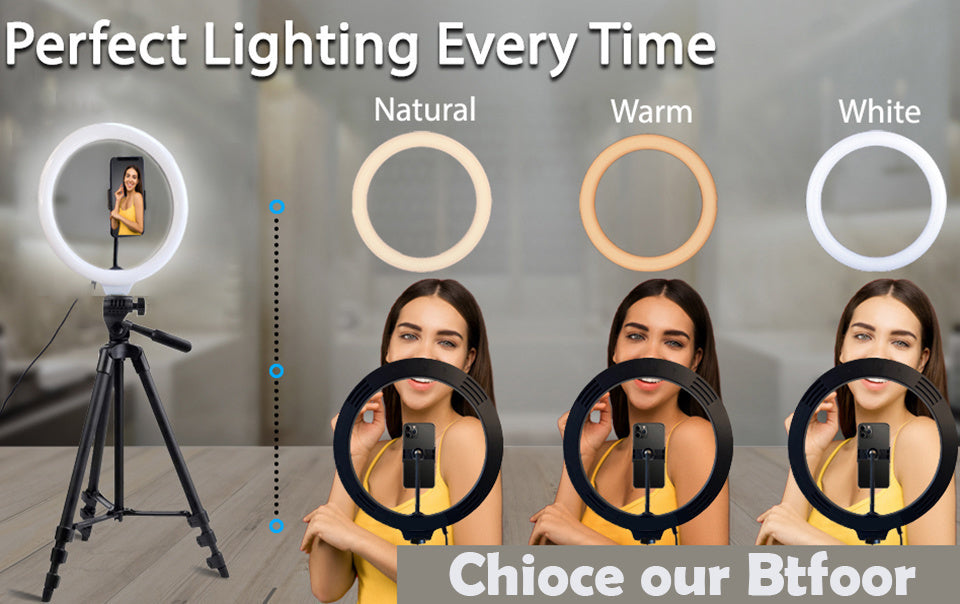 26cm Photo Ringlight Led Selfie Ring Light Phone Remote Control Lamp