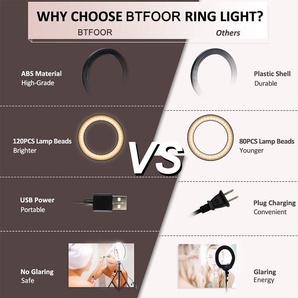 26cm Photo Ringlight Led Selfie Ring Light Phone Remote Control Lamp