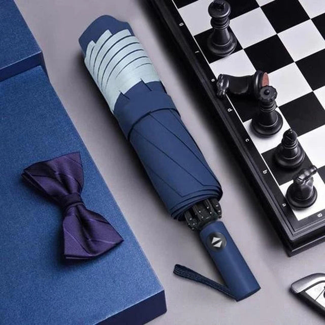 Automatic Umbrella With Reflective Strip Rain Wind Resistan