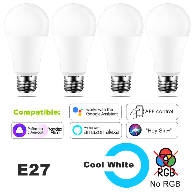 Smart Bulb Color WiFi Light LED Lamp Alexa Google Home Assistant Siri Voice Control Dimmable