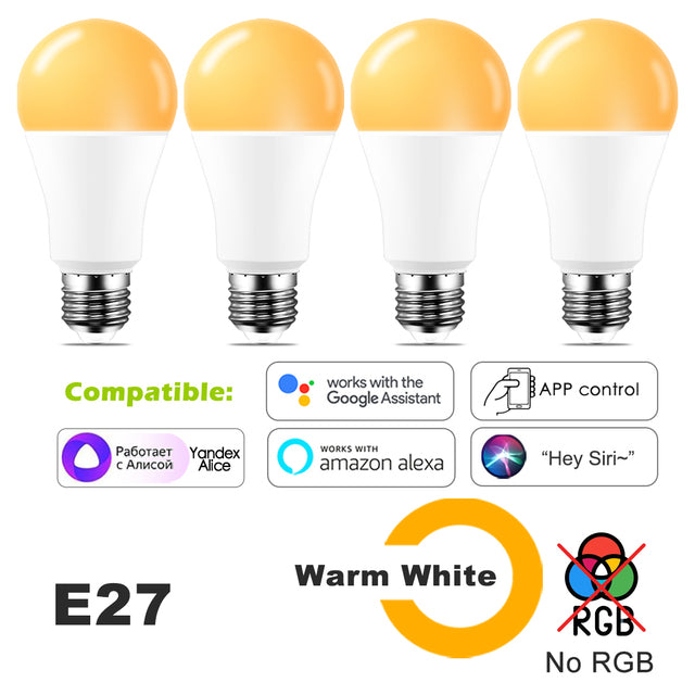 Smart Bulb Color WiFi Light LED Lamp Alexa Google Home Assistant Siri Voice Control Dimmable