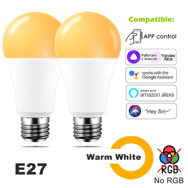 Smart Bulb Color WiFi Light LED Lamp Alexa Google Home Assistant Siri Voice Control Dimmable