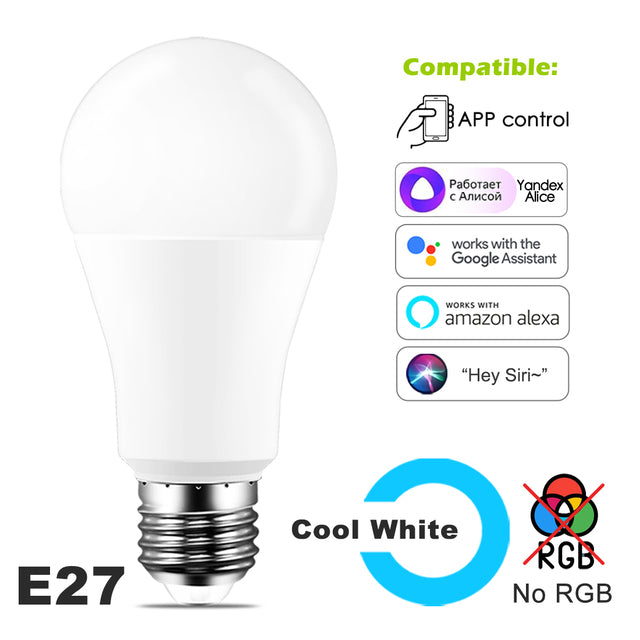 Smart Bulb Color WiFi Light LED Lamp Alexa Google Home Assistant Siri Voice Control Dimmable