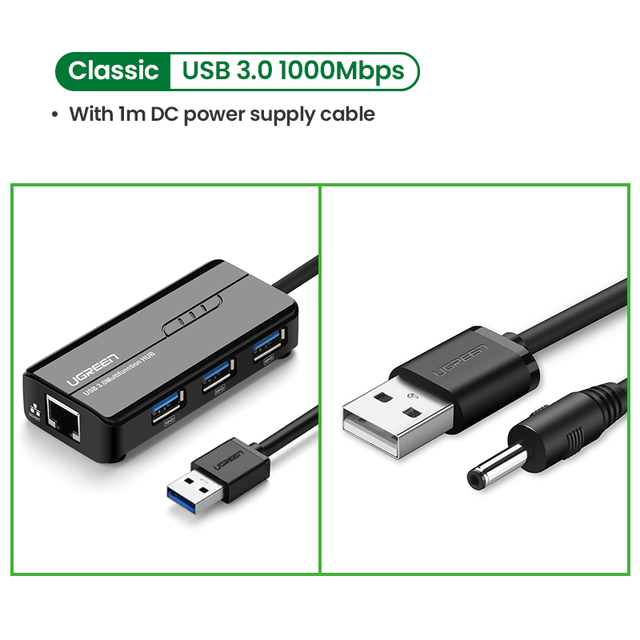 USB Ethernet 1000Mbps Ethernet Adapter USB RJ45 USB HUB