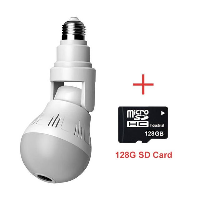 360 Wifi Panorama Camera Bulb 3MP Panoramic Night Vision Two way audio Home security