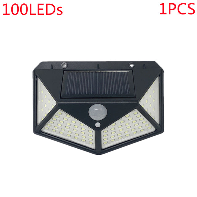 Outdoor 100 LED Solar Light Motion Sensor Waterproof Street Lights Solar Wall Lamp