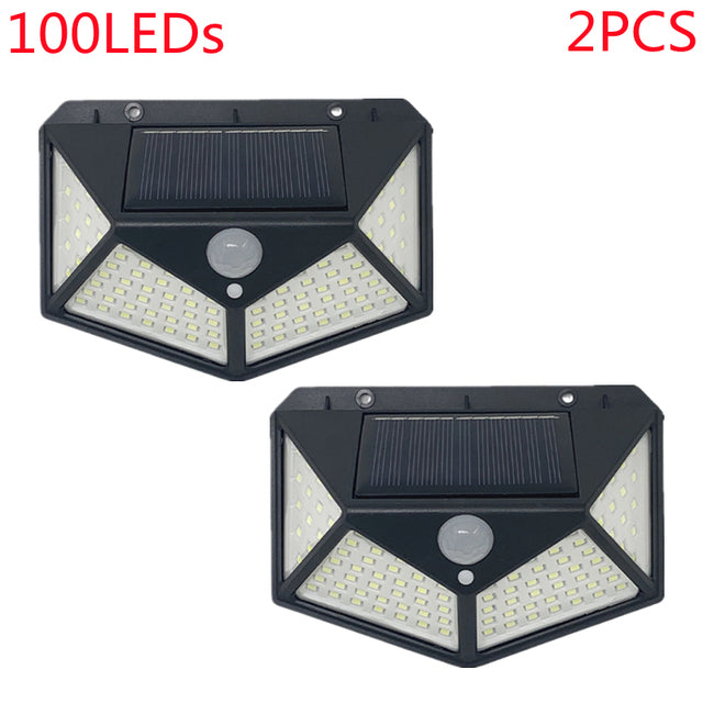 Outdoor 100 LED Solar Light Motion Sensor Waterproof Street Lights Solar Wall Lamp