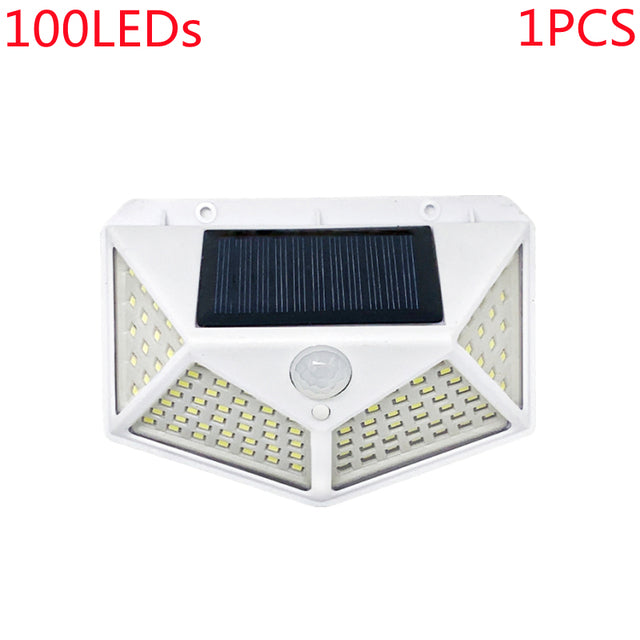 Outdoor 100 LED Solar Light Motion Sensor Waterproof Street Lights Solar Wall Lamp