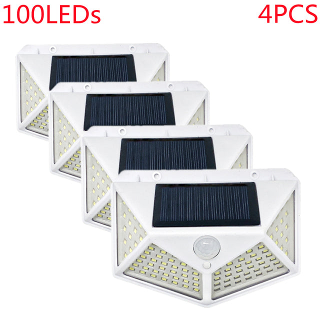 Outdoor 100 LED Solar Light Motion Sensor Waterproof Street Lights Solar Wall Lamp