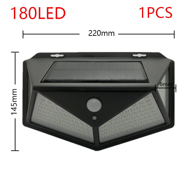 Outdoor 100 LED Solar Light Motion Sensor Waterproof Street Lights Solar Wall Lamp