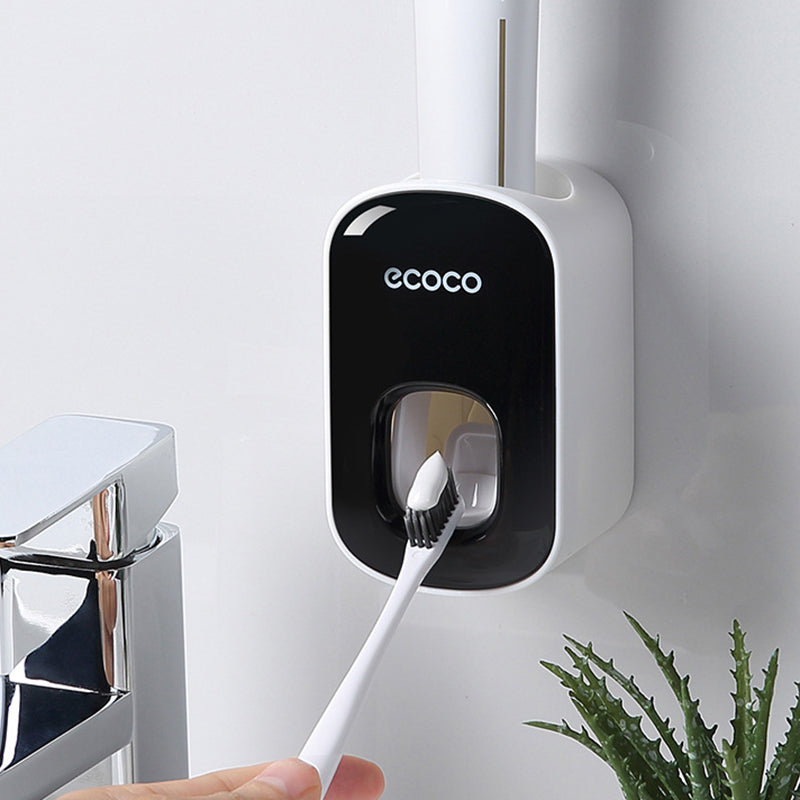 Automatic Toothpaste Dispenser Toothbrush Holder Wall Mount Stand