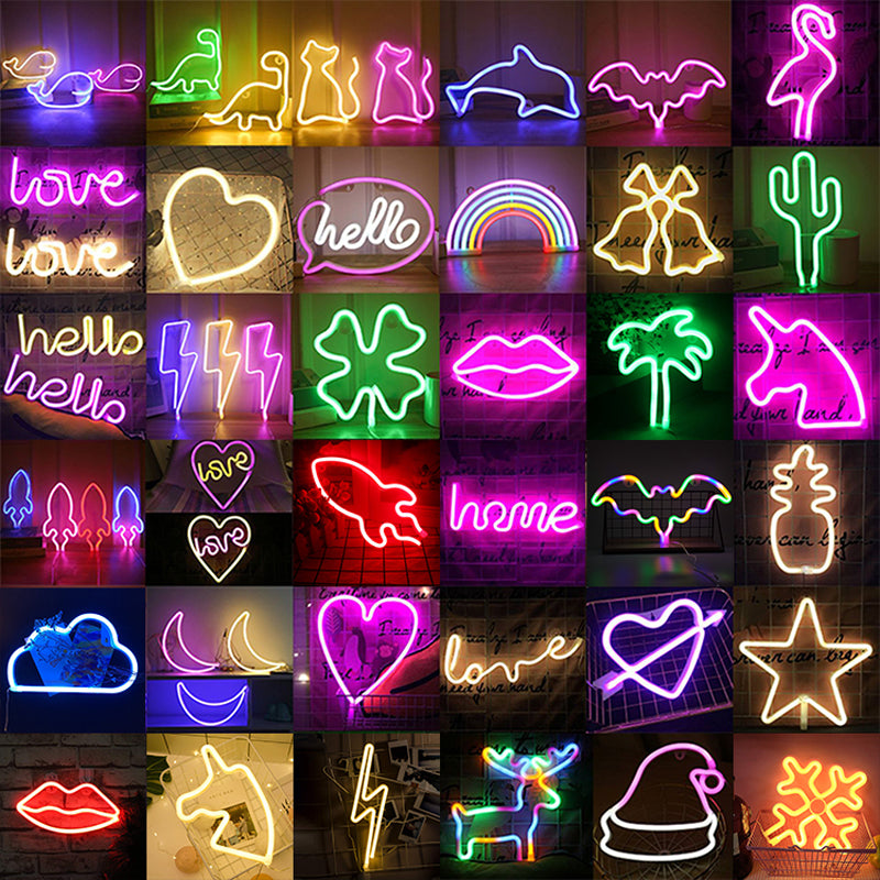 LED Neon Night Light Sign Wall Art Sign Night Lamp Wall Hanging Neon Lamp Home Decor