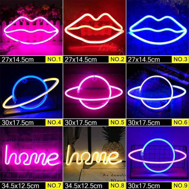 LED Neon Night Light Sign Wall Art Sign Night Lamp Wall Hanging Neon Lamp Home Decor