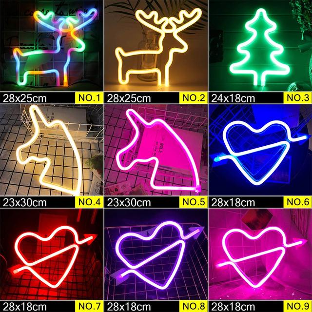 LED Neon Night Light Sign Wall Art Sign Night Lamp Wall Hanging Neon Lamp Home Decor