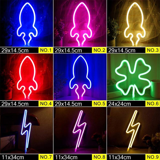 LED Neon Night Light Sign Wall Art Sign Night Lamp Wall Hanging Neon Lamp Home Decor