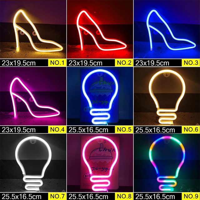 LED Neon Night Light Sign Wall Art Sign Night Lamp Wall Hanging Neon Lamp Home Decor