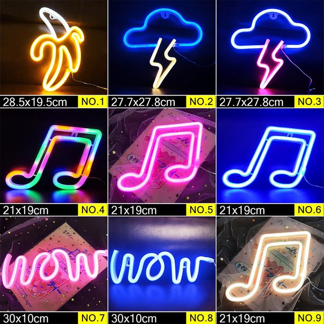 LED Neon Night Light Sign Wall Art Sign Night Lamp Wall Hanging Neon Lamp Home Decor