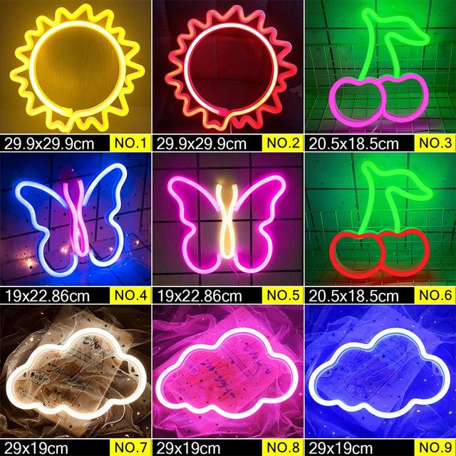 LED Neon Night Light Sign Wall Art Sign Night Lamp Wall Hanging Neon Lamp Home Decor