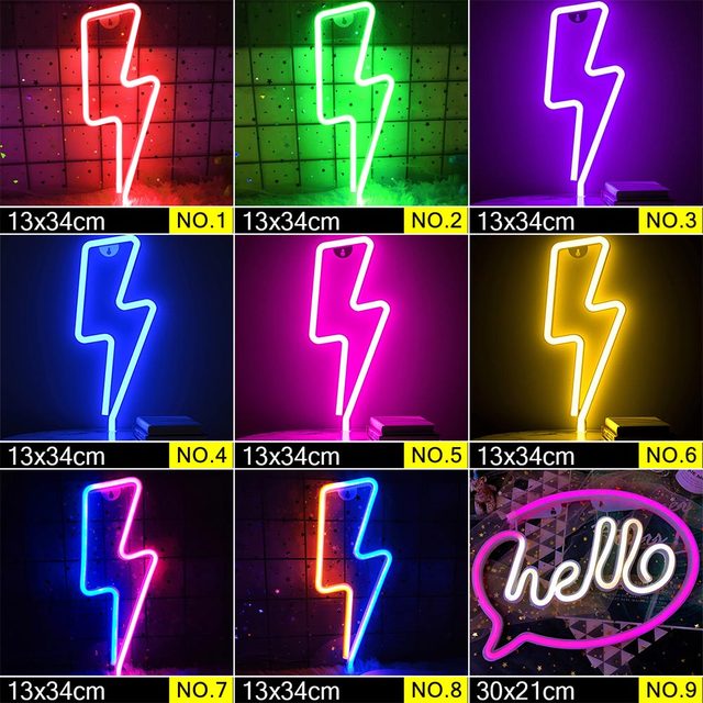 LED Neon Night Light Sign Wall Art Sign Night Lamp Wall Hanging Neon Lamp Home Decor