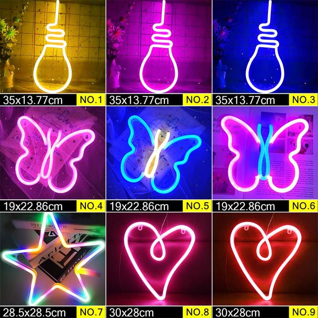 LED Neon Night Light Sign Wall Art Sign Night Lamp Wall Hanging Neon Lamp Home Decor