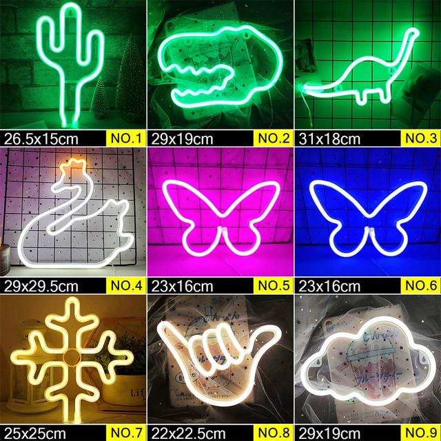 LED Neon Night Light Sign Wall Art Sign Night Lamp Wall Hanging Neon Lamp Home Decor