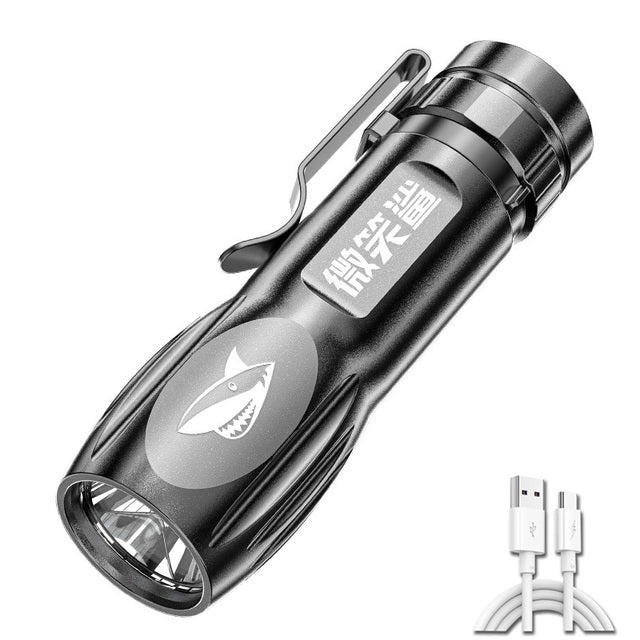 Multi-function Bright Led Flashlight Battery Power Rechargeable  Strong Focusing Light Flash Light