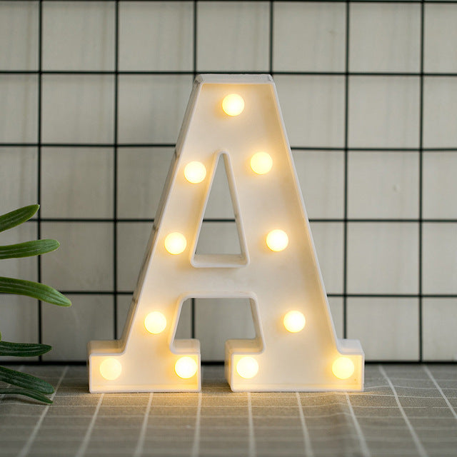 LED Letter Lights Heart Letter Symbol Sign Night Light for Desk Home Decoration