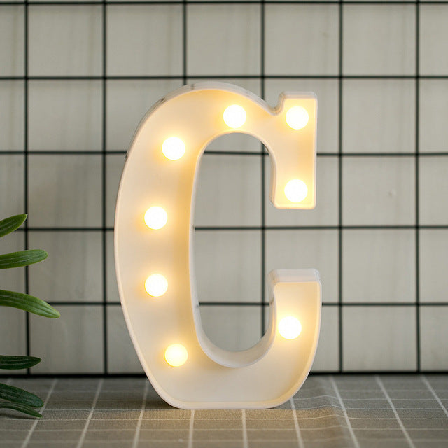 LED Letter Lights Heart Letter Symbol Sign Night Light for Desk Home Decoration