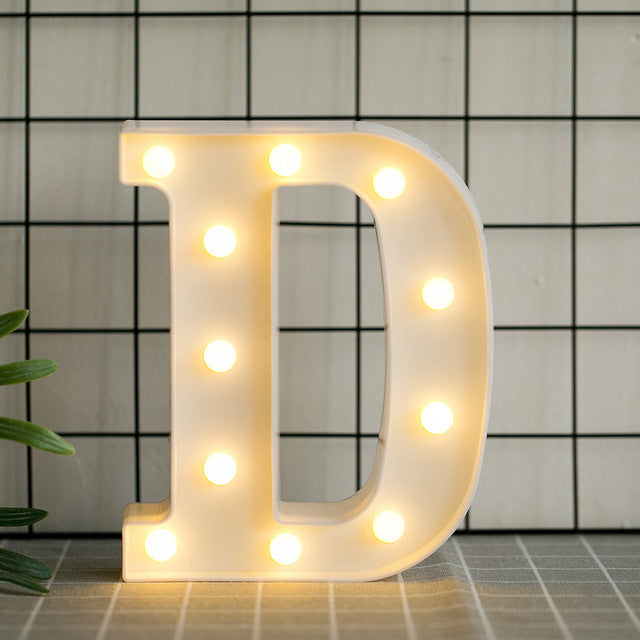 LED Letter Lights Heart Letter Symbol Sign Night Light for Desk Home Decoration