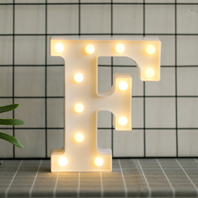 LED Letter Lights Heart Letter Symbol Sign Night Light for Desk Home Decoration