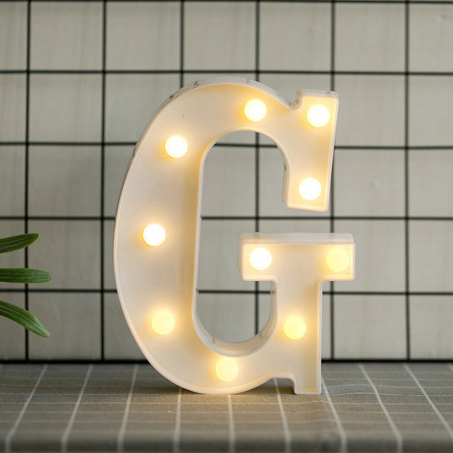 LED Letter Lights Heart Letter Symbol Sign Night Light for Desk Home Decoration