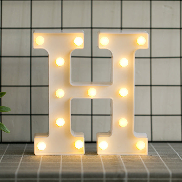 LED Letter Lights Heart Letter Symbol Sign Night Light for Desk Home Decoration